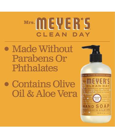 Mrs. Meyers Liquid Hand Soap - Orange Clove 12.50 oz (Pack of 3) - Buy Online on GoSupps.com