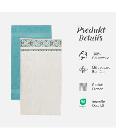 Class Home Collection 6-Piece Jacquard Cotton Bath Towels Set - Alya Turquoise | Premium Quality & International Shipping - Buy Online on GoSupps.com