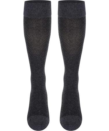 Men's Herringbone Compression Socks 15-20 mmHg - Charcoal Cotton - X-Large - 1 Pair for Improved Circulation - Buy Online on GoSupps.com