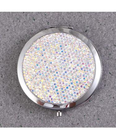 Lurrose Travel Wallet Bling Compact Mirror Round Folding Mirror Double- sided Cosmetic Mirror Portable Pocket Mirror Rhinestone Mirror for Travel and Home Use (Colorful White) Travel Mirror - Buy Online on GoSupps.com