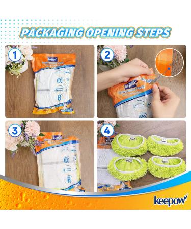 Reusable Microfiber Mop Pads for Swiffer Sweeper - 4 Pack Green | Washable Wet/Dry Cloths for Hardwood Floor Cleaning - Buy Online on GoSupps.com