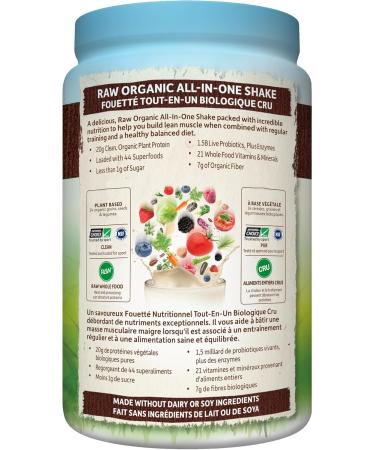 Garden of Life Raw All-in-One Nutritional Shake Chocolate Cocoa (28 servings- 1017g) Packed with 20 grams of Certified Organic Plant Protein packed with incredible nutrition to help build lean muscle. Assists in the building of lean muscle when combined w - Buy Online on GoSupps.com