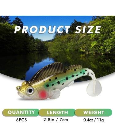 GOTOUR Pre-Rigged Jig Head Fishing Lures - Soft Jointed Swimbaits for Bass Fishing - Weedless Tadpole Lure with Spinner - Freshwater and Saltwater Fishing Jigs - Buy Online on GoSupps.com