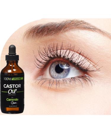 Organic Castor Oil for Longer Eyelashes, Fuller Eyebrows, Hair & Skin - 4 oz - Buy Online on GoSupps.com