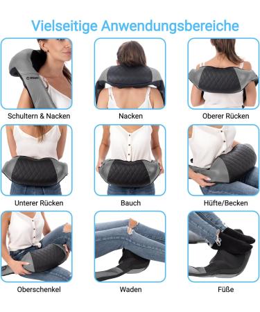 Fitleap Shiatsu Massager - Neck Bridge & Shoulder Massage Device for Muscle Pain Relief with Infrared Heat - Gray - Buy Online on GoSupps.com