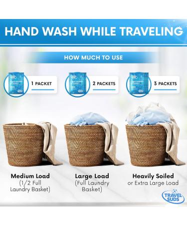 TravelSuds Laundry Detergent Sink Packets - 20 Pack | Ideal for Hand Washing | Free Sink Stopper Included | Perfect for Travel - Buy Online on GoSupps.com