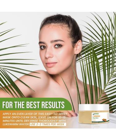 Turmeric Face Mask | Clay Mask with Vitamin C for Acne & Dark Spots | Hydrating Anti-Aging Skin Care - Buy Online on GoSupps.com
