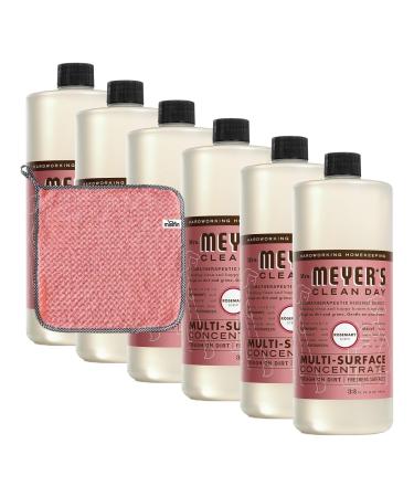 MRS. MEYER'S CLEAN DAY Multi-Surface er Concentrate 32 Fl Oz Rosemary Scent ing Liquid All Purpose Bundled ing Towel - Counter Tile Floor er Solution Pack Of 6