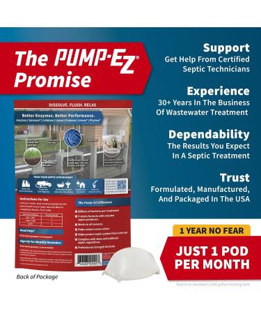 Enzyme Septic Tank Treatment Tablets - 1-Year Supply Home Value Pack | Extra Strength Bacteria Pods Made in the USA - Buy Online on GoSupps.com