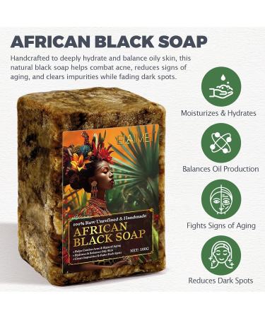 African Black Soap 100G Handmade Organic African Black Soap Moisturizes & Balances Oily Skin Helps Fight Acne & Anti Aging Fades Dark Spots - Buy Online on GoSupps.com