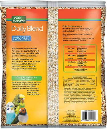 Wild Harvest Daily Blend Nutrition Diet 5 lb for Parakeets, Canaries, and Finches - Buy Online on GoSupps.com