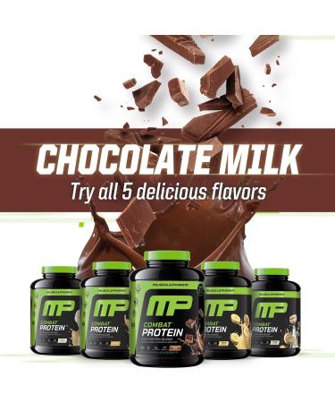 MusclePharm Combat Protein Powder Chocolate Milk Flavor Fuels Muscles for Productive Workouts 5 Protein Sources Including Whey Protein Isolate & Egg Albumin Gluten Free 6.2 lb 77 Servings Chocolate Milk 6.2 Pound (Pac  - Buy Online on GoSupps.com