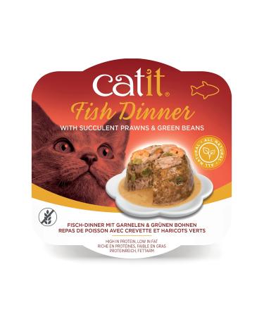 Catit Fish Dinner with Shrimp & Green Beans 80 g Pack of 6 Cat Food Wet Cat Wet Food Wet Cat Food Pate Canned Cat Food Nourriture Pour Chat Manger Pour Chat Kitten Food