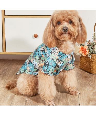 Yanmucy Hawaii Shirt for Small Dogs - 2-Piece Cool & Breathable Summer Pet Apparel with Coconut Tree & Palm Leaves - Perfect for Small Pets - Buy Online on GoSupps.com