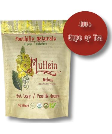 Foothills Naturals Mullein Leaf Organic - 250g /8.8oz 400+ Servings Lung health - Buy Online on GoSupps.com