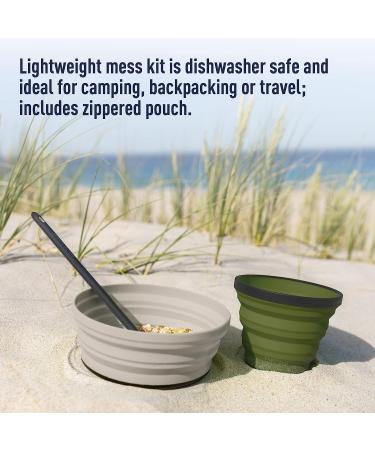 Sea to Summit X-Set Collapsible Camping Dinnerware Set (Olive/Sand, 3pc) - Plate, Mug & Bowl with Zippered Pouch - Buy Online on GoSupps.com