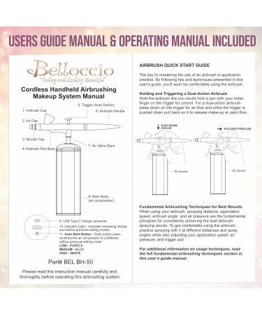 Buy Belloccio Cordless Handheld Airbrushing Makeup System - Rechargeable 15-30 PSI for Makeup Art & Crafts - Global Shipping Available - Buy Online on GoSupps.com