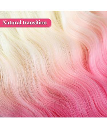 FAELBATY Short Pink Ombre Wig with Bangs - Synthetic Cosplay Wig for Women | Halloween Costume Wigs (12 613/Pink) - Buy Online on GoSupps.com