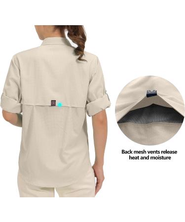 Little Donkey Andy Women's UPF 50 UV Protection Long Sleeve Shirt - Breathable and Quick Dry for Fishing and Hiking - Khaki Medium - Buy Online on GoSupps.com