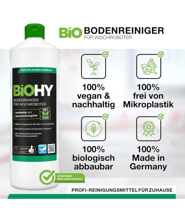 Biohy Floor Cleaner (3 x 1L) | Organic Concentrate for All Hard Floors | Streak-Free & Pleasant Smell | Ideal for Laminate PVC & Stone - Buy Online on GoSupps.com