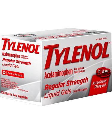 Tylenol Regular Strength Liquid Gels 90 ct | 325mg Acetaminophen Pain Reliever & Fever Reducer - Buy Online on GoSupps.com