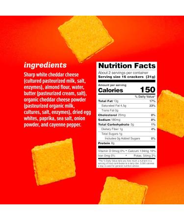 Original Cheddar Low-Carb Keto Crackers - Grain-Free & Gluten-Free Snack | 2 Pack (2.25 oz each) - Buy Online on GoSupps.com