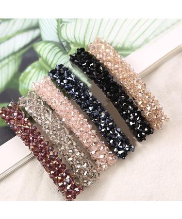 Crystal Hair Clip Hairpins Rhinestones Hair Clip Decorative Spring Hair Barrettes Hair Accessories For Women Girls Cryst Champagne - Buy Online on GoSupps.com