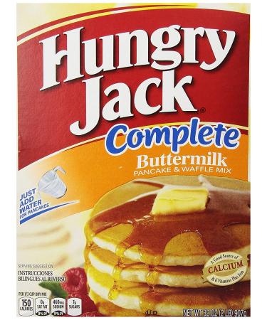 Hungry Jack Complete Buttermilk Pancake & Waffle Mix, 32 oz ( 2 lb Pack of 2) Buttermilk 2 Pound (Pack of 2)