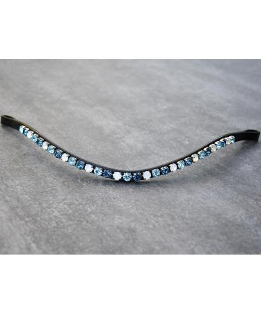 Happiness hinge Horse Horse in turquoise petrol & white (white opal) - large glitter chats with silver border - hand -sewn in Germany (WB XL leather color dark brown) WB XL leather color dark brown