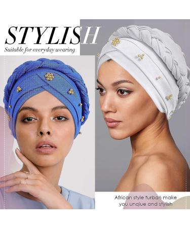 SATINIOR Women's 9-Piece Multicolor Braided Turban Cap Set - Pre-Tied Headscarf for Stylish Hair Coverage - One Size - Buy Online on GoSupps.com