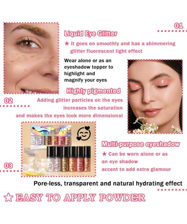 6PCS Liquid Glitter Eyeshadow Eyeliner Makeup Set Waterproof Liquid Sparkling Glitter Eye Shadow Sticks High Pigmented Long Lasting & Quick Drying Shimmer Eyeshadow Make Up Gift Set - Buy Online on GoSupps.com