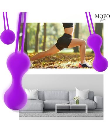 MOPO LLC Kegel Weighted Exercise Balls - Strengthen Pelvic Floor & Bladder Control - Set of 3 for All Levels - Purple - International Shipping Available - Buy Online on GoSupps.com
