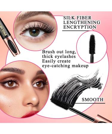 2PCS Waterproof Long Lasting Black Mascara No Clumping Smudge-Proof Black Mascara for Eye Makeup - Buy Online on GoSupps.com