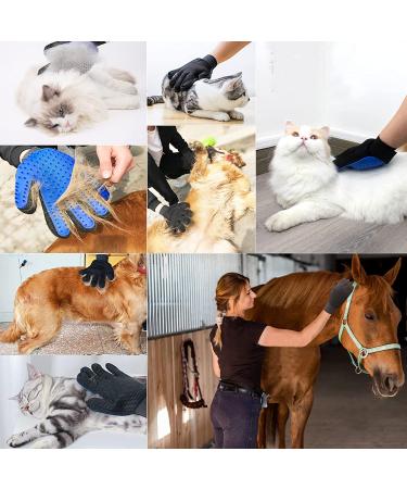 SSRIVER Pet Grooming Glove - Gentle Deshedding Brush for Dogs, Cats, Horses - Efficient Hair Remover Mitt - Massage Gloves - Blue - One Size Fits All - Buy Online on GoSupps.com