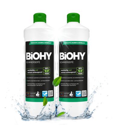 Biohy lubrication soap (2 x 1 liter) |Organic floor cleaner has an effective effect against dirt |Fasting liquid & extra strong |Floor care against aphids |Productive concentrate 1 l (2 pack)