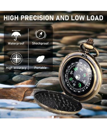 Portable Brass Compass - Waterproof Pocket Compass for Hiking Camping & Outdoor Activities - Buy Online on GoSupps.com