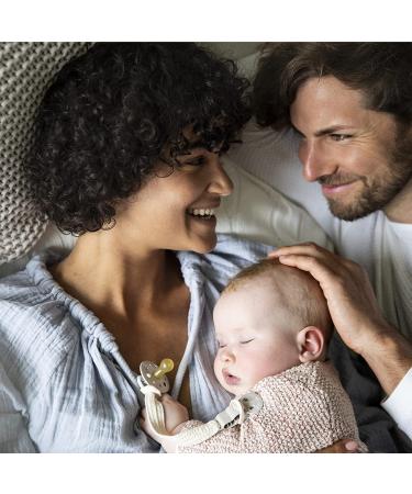 NIP Cherry Round Teat Pacifier Set - 4 Pieces Unisex Size 1 (0-6 Months) - Yellow Mustard with Pacifier Strap | International Shipping - Buy Online on GoSupps.com