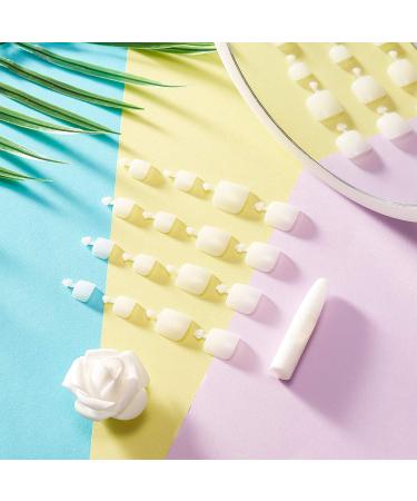 1200 Full Cover White Acrylic False Press-On Toenails - Natural Color, 12 Sizes - for Women & Girls - Buy Online on GoSupps.com