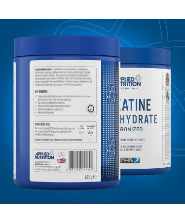 Applied Nutrition Creatine Monohydrate Micronized Powder 500g - Supports High-Intensity Performance - Unflavoured, 100 Servings - Buy Online on GoSupps.com