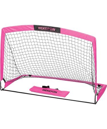 WEKEFON Soccer Goal 5' x 3.1' Portable Soccer Net with Carry Bag for Backyard Games and Training for Kids and Youth Soccer Practice  1 Pack Pink - Buy Online on GoSupps.com
