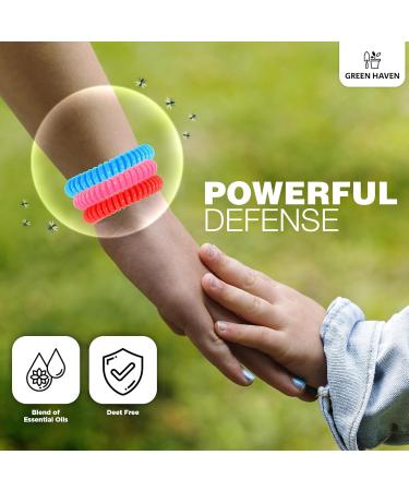 Green Haven Mosquito Repellent Bracelet Pack of 12 Waterproof Insect Repellent Wristbands | Non-Toxic Deet-Free Outdoor Bug Mosquito Bands | Mosquito Repellent Bands for Baby Kids Adults 1 count (Pack of 12) Multiple Colours - Buy Online on GoSupps.com