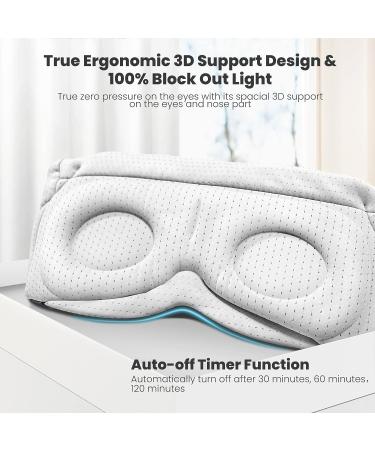 Flashmen Bluetooth Sleep Mask White Noise Timer 3D Sleep Mask for Side Sleeper Block Out Light Cooling Eye Sleep Mask with Bluetooth Headphones - Buy Online on GoSupps.com