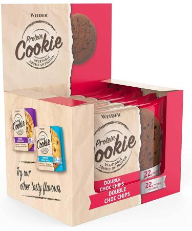 Weider Protein Cookie - Double Choc Chips (12 x 90g) | High Protein Snack for Weight Loss & Muscle Gain - Buy Online on GoSupps.com