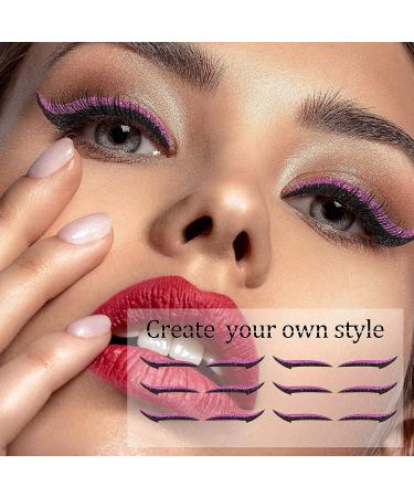 24 Pairs Glitter Eyeliner and Eyelash Stickers - Reusable Makeup Tool for Instant Eye Makeup | Waterproof & Self-Adhesive - Buy Online on GoSupps.com