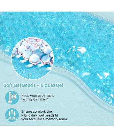 MIVORA Cooling Gel Mask for Puffy Eyes - Hot Cold Therapy for Migraine, Dark Circles, Sinus Pain - Reusable, Light Blue - Buy Online on GoSupps.com
