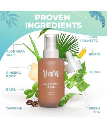 Vera Organic Hair Serum - Versatile Hair Care Serum: Biotin Hair Growth Serum Serving As a Hair Growth Oil & Hair Conditioner for Damaged Hair Containing Aloe Vera Juice Saw Palmetto - Hair Oil 50ml - Buy Online on GoSupps.com