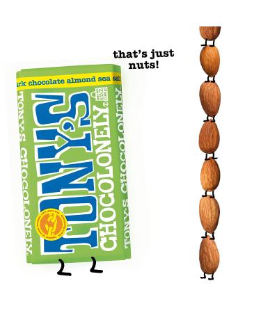 Tony's Chocolonely 51% Dark Chocolate Bar with Almonds and Sea Salt  6.35 Ounce - Buy Online on GoSupps.com