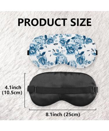 Blue and White Porcelain Silk Eye Mask - Adjustable Chinoiserie Sleep Mask for Women & Travel | Floral Blindfold for Comfortable Naps - Buy Online on GoSupps.com