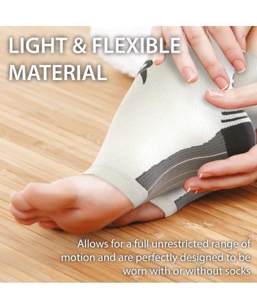 Rymora Plantar Fasciitis Support Socks - Extra Large Arch Compression Socks for Men and Women - White (One Pair) - Buy Online on GoSupps.com