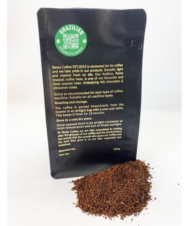 Siesta Coffee BRAZILIAN speciality organic coffee PRE-GROUND 250g Brazilian Pre Ground 1.00 g (Pack of 1) - Buy Online on GoSupps.com